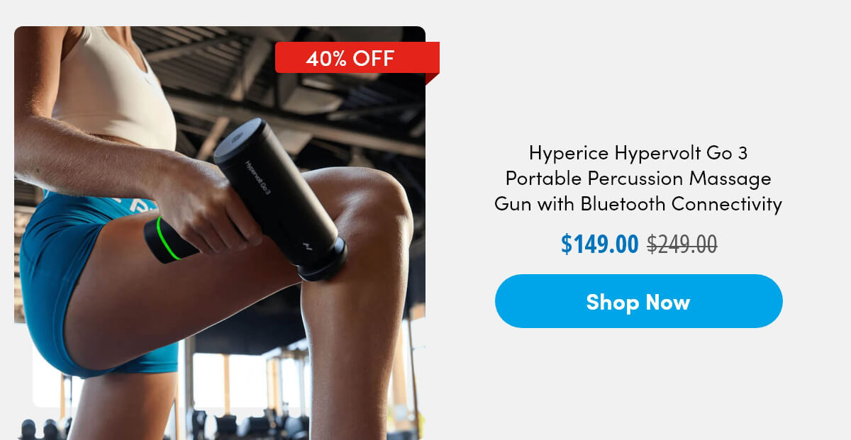 Hyperice Hypervolt Go 3 Portable Percussion Massage Gun with Bluetooth Connectivity