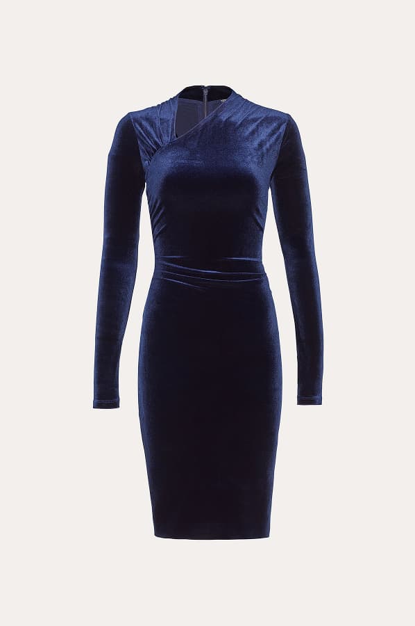 Asymmetric Velvet Dress