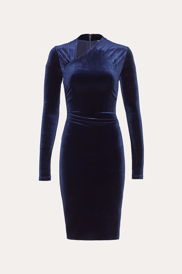 Asymmetric Velvet Dress