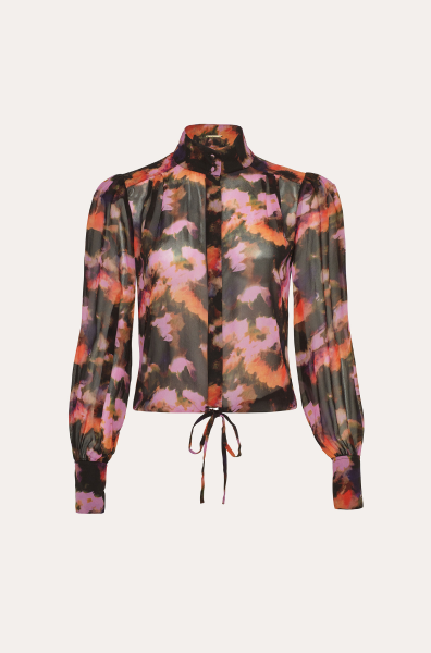 Brushstroke Silk Blouse