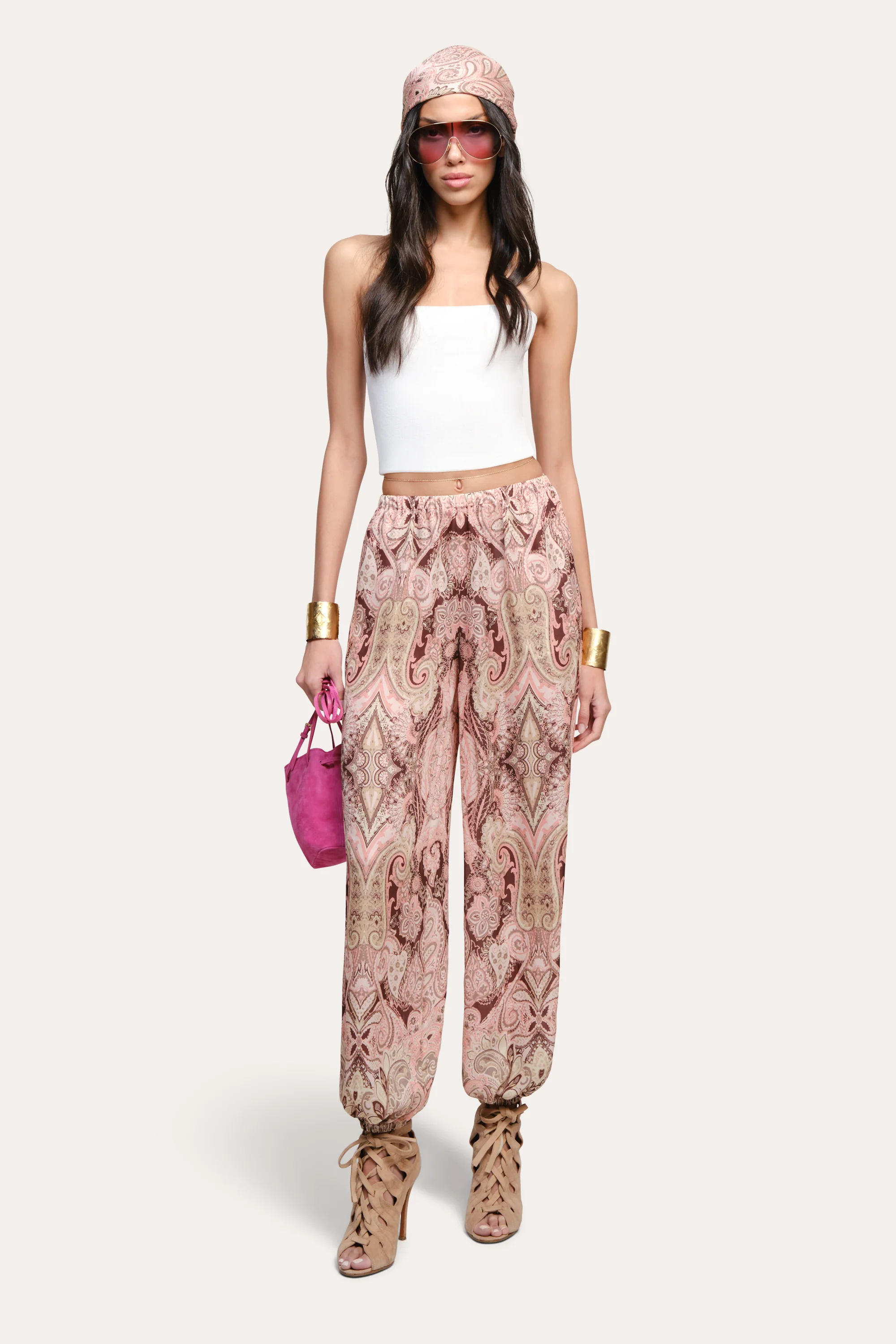 Image of Annie Silk Palazzo Pant