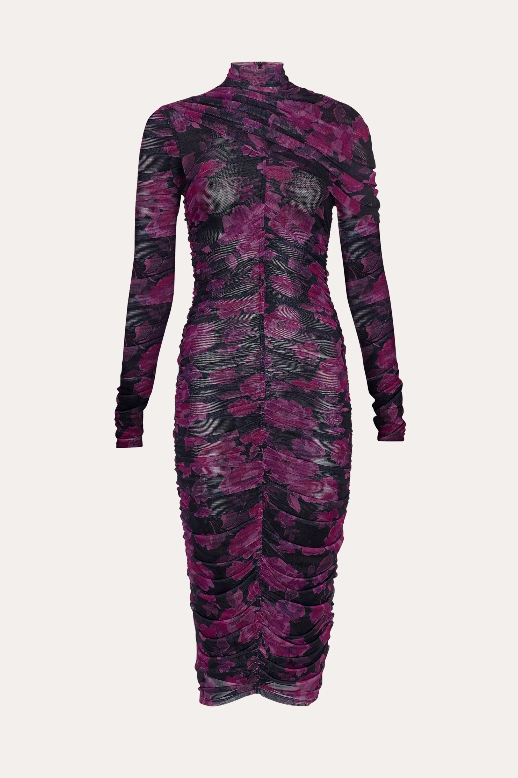 Image of Georgia Ruched Mesh Dress