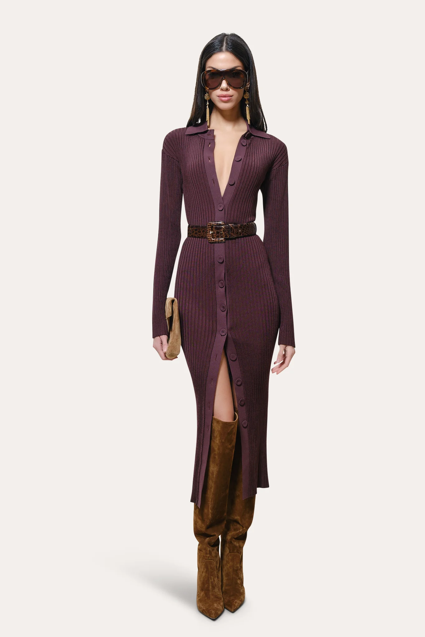 Image of Roxanne Ribbed Duster Dress