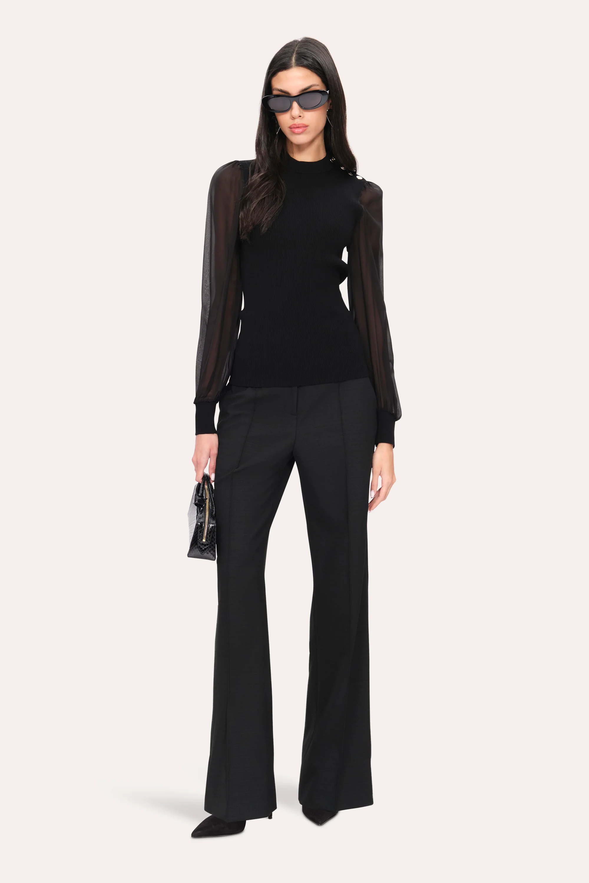Image of Chiffon Sleeve Knit