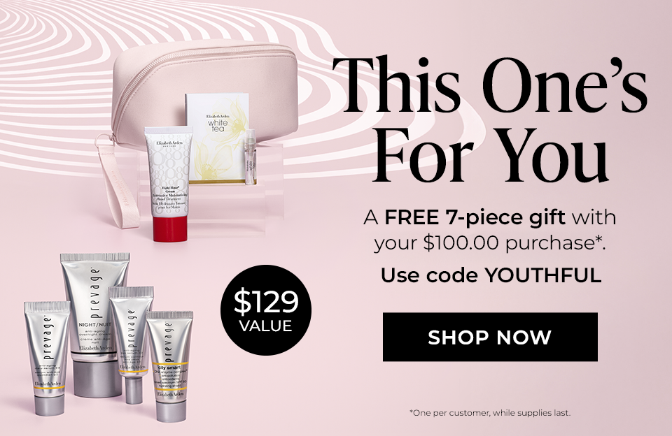 A FREE 7-piece gift with your $75.00 purchase*. Use code YOUTHFUL