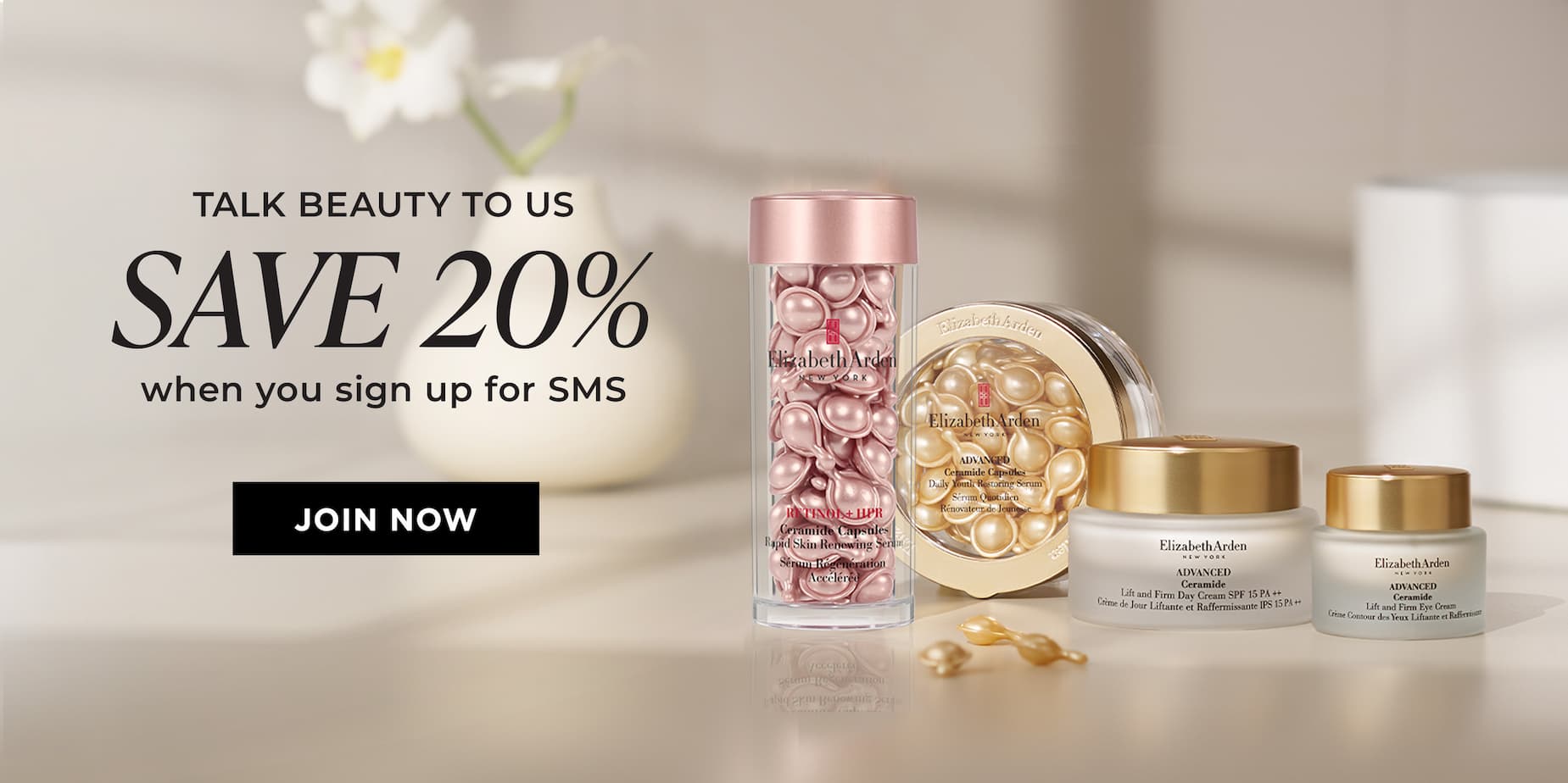 TALK BEAUTY TO US, SAVE 20% when you sign up for SMS