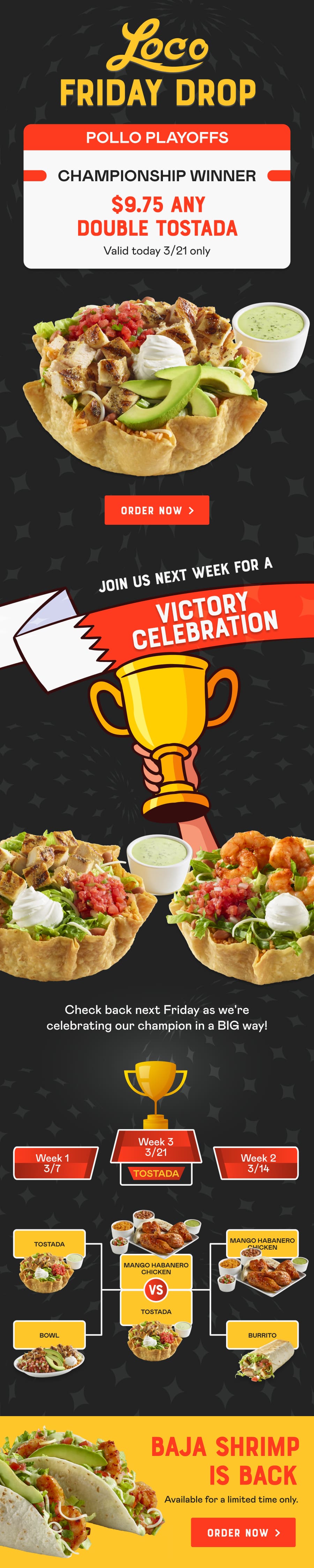 $9.75 Any Double Tostada