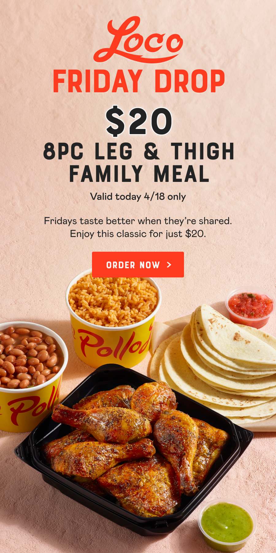 $20 8PC Leg and Thigh Family Meal