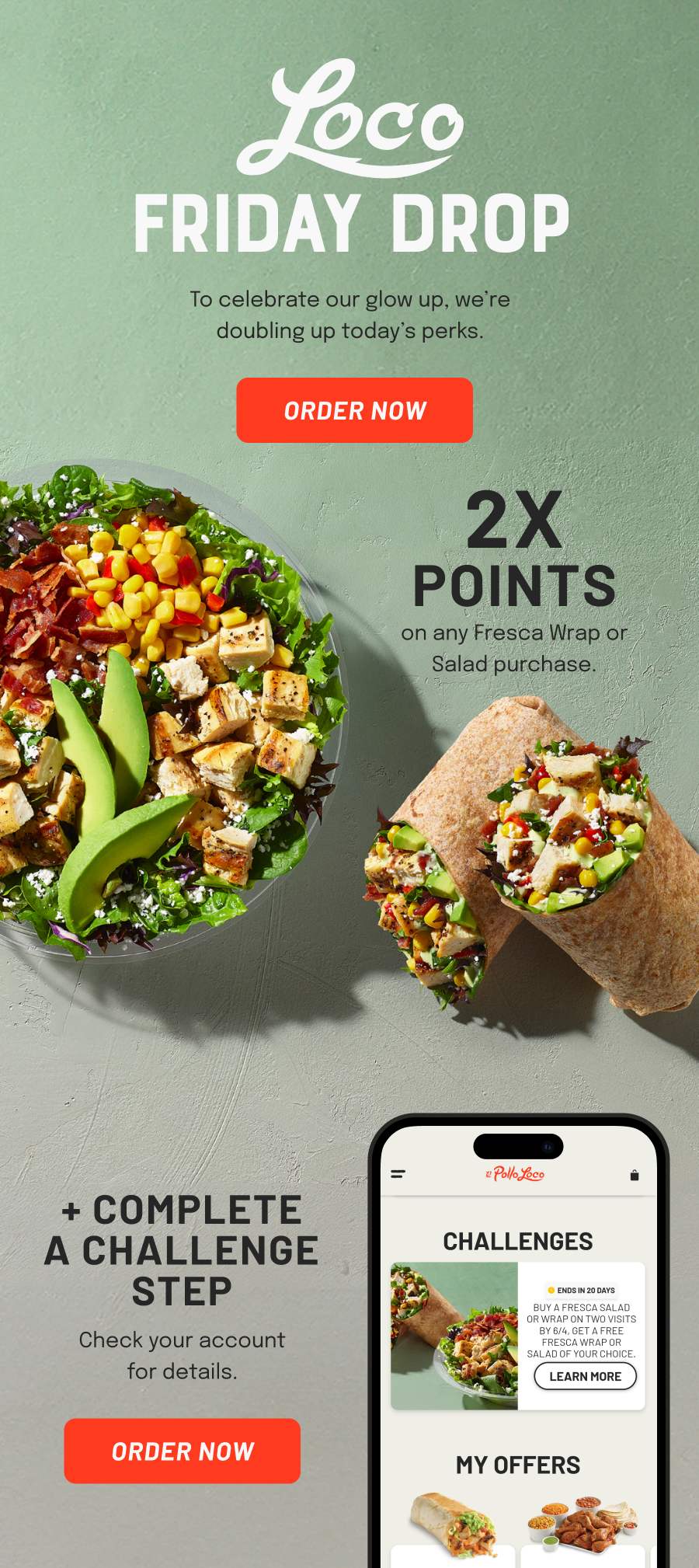 2X Points on any Fresca Wrap or Salad Purchase