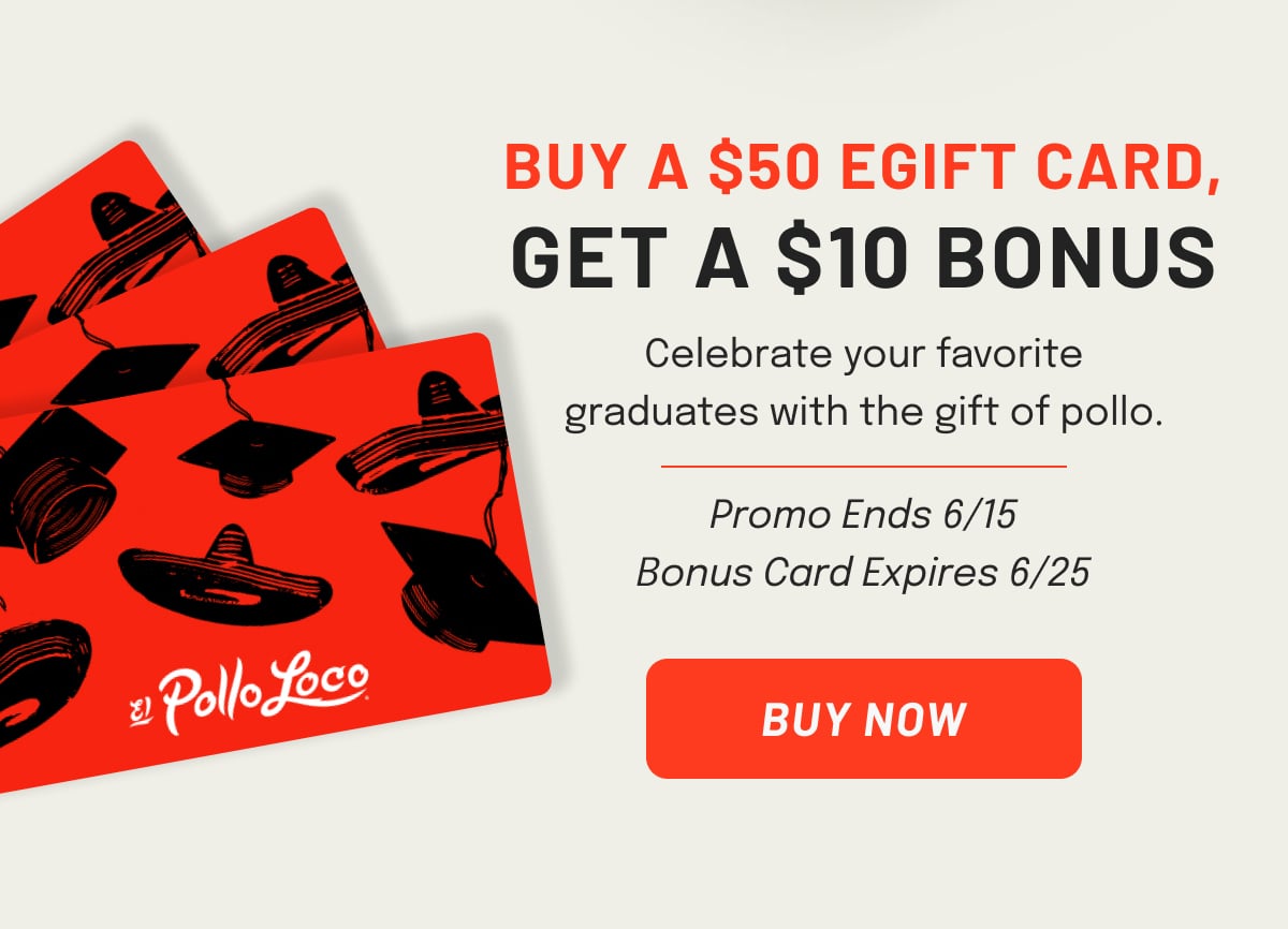 Buy a $50 eGift Card and get a $10 Bonus