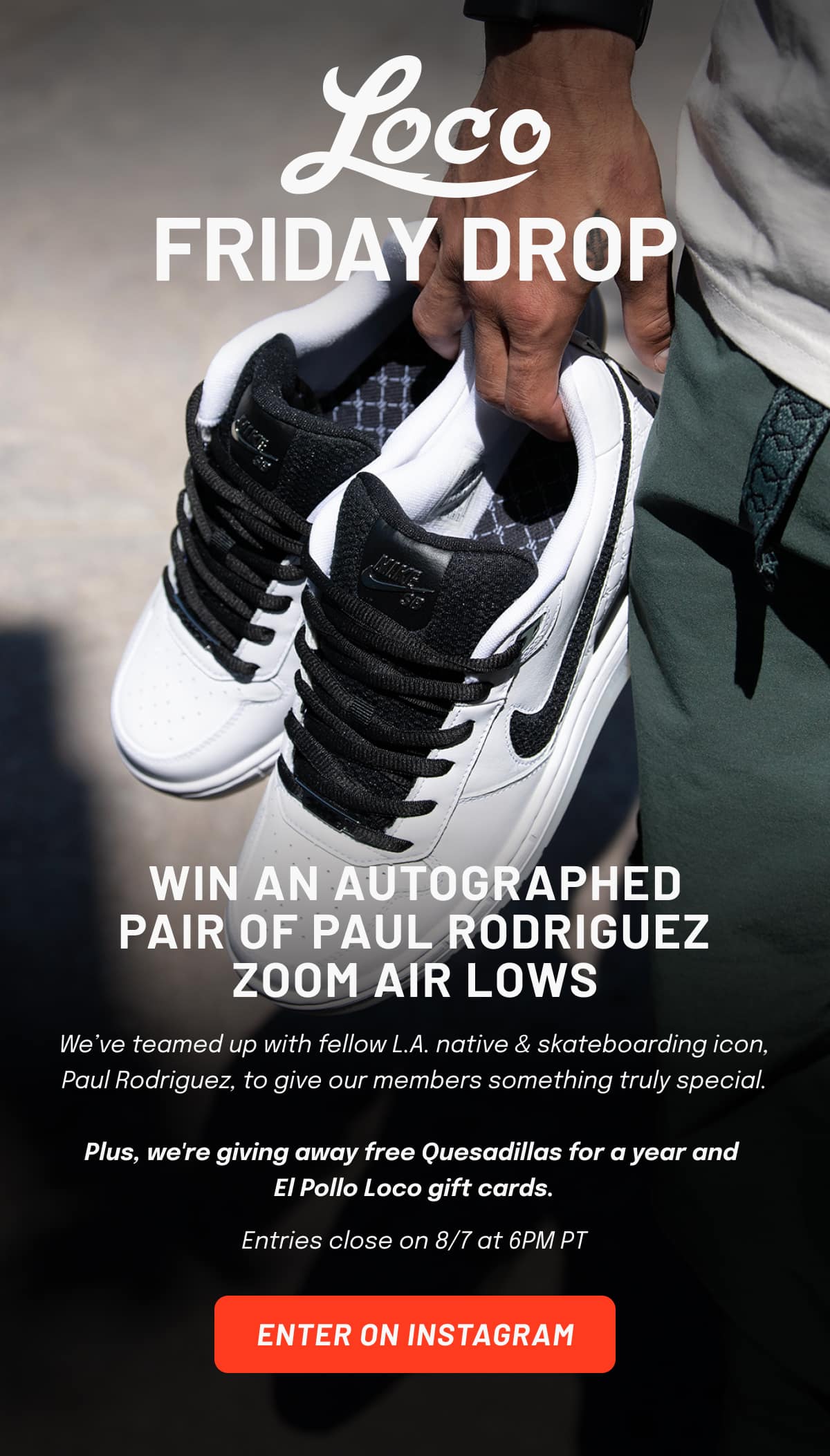 Win an autographed pair of Paul Rodriguez Zoom Air Lows - Enter On Our Instagram