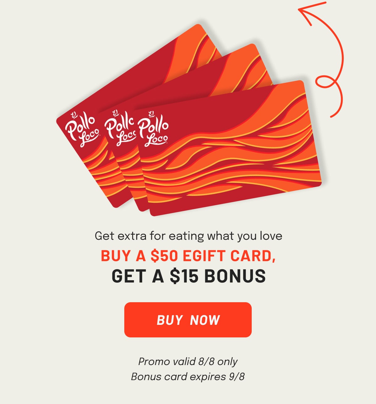 Buy a $50 eGift Card, get a $15 Bonus 