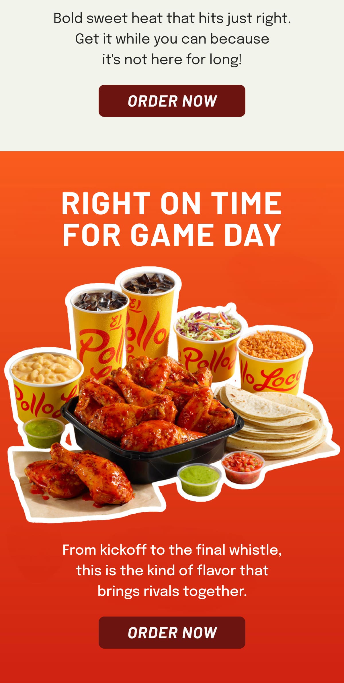 Right on time for game day - Order Now