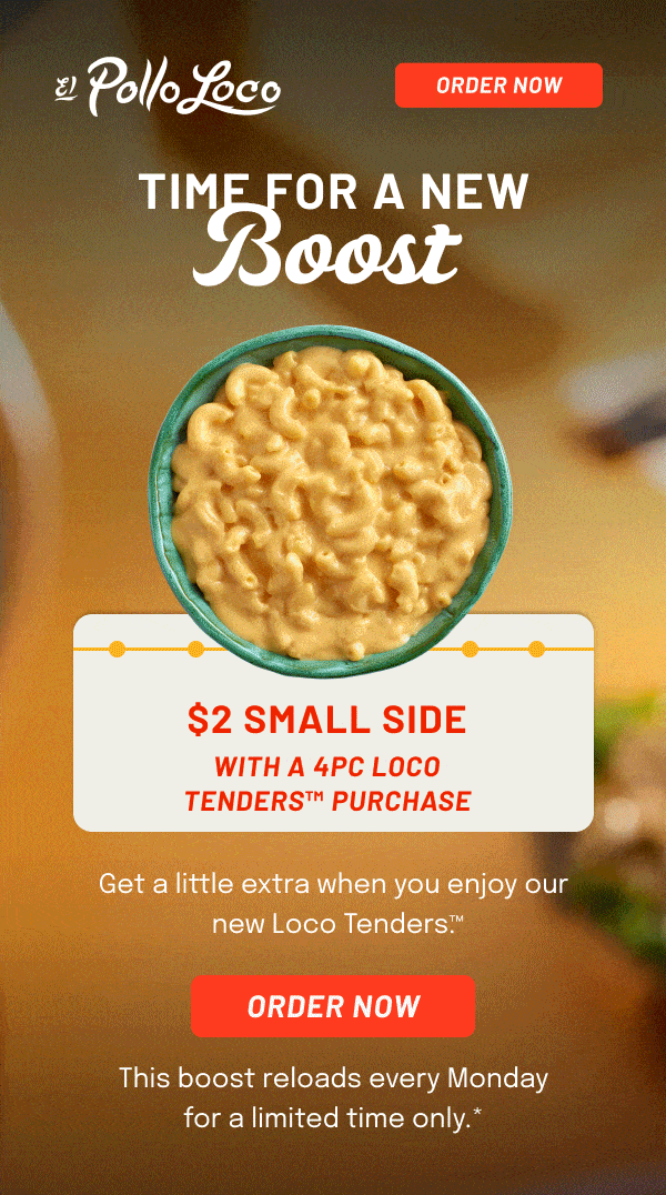 Time for a new BOOST - $2 Small Side with a 4pc Loco Tenders Purchase