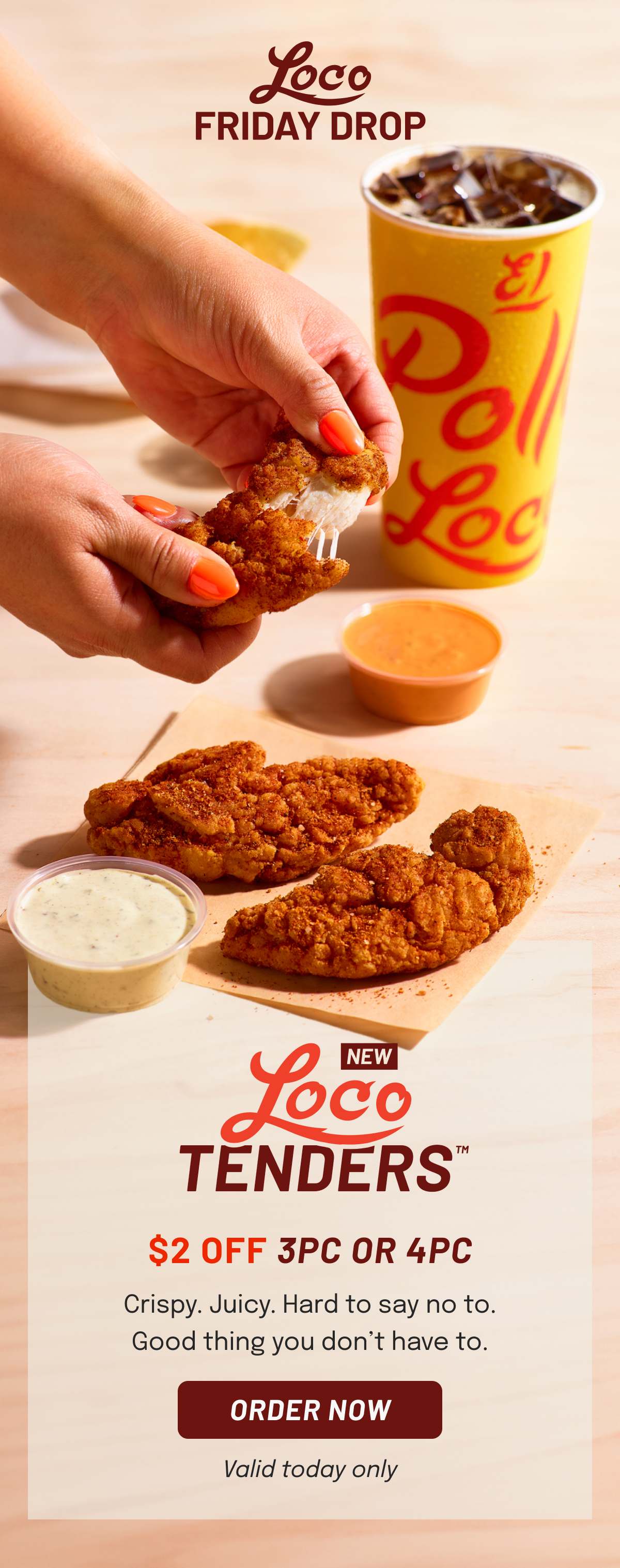Loco Friday Drop - $2 off 3pc or 4pc Loco Tenders