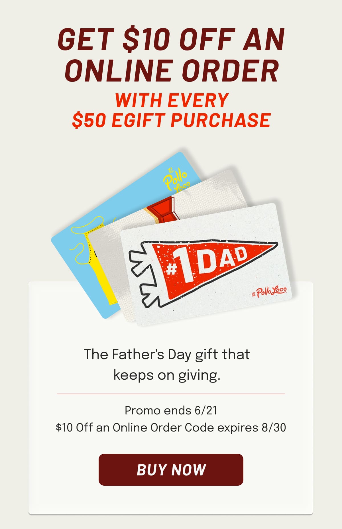 Get a $10 bonus when you buy a $50 eGift Card