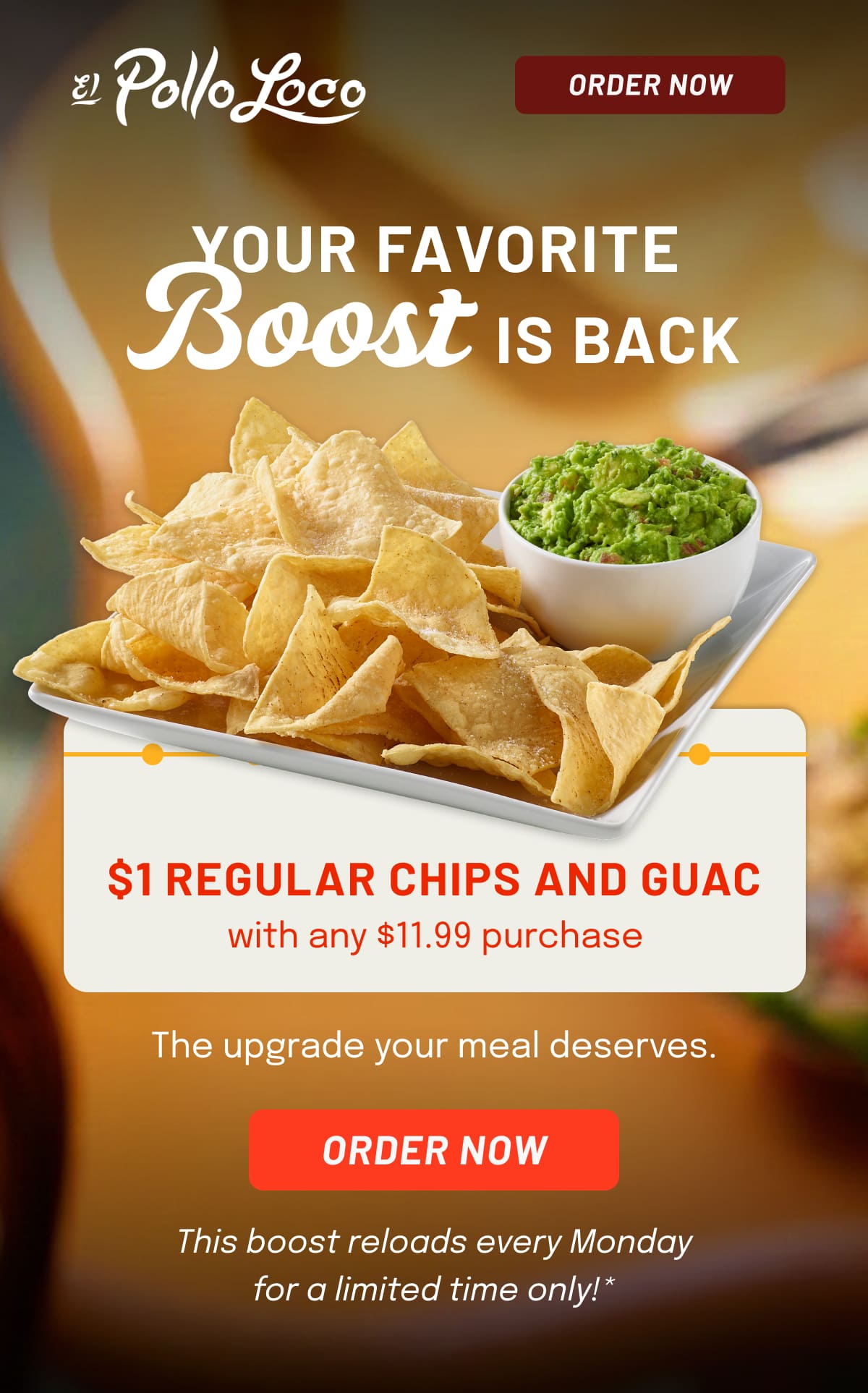 $1 Regular Chips and Guac