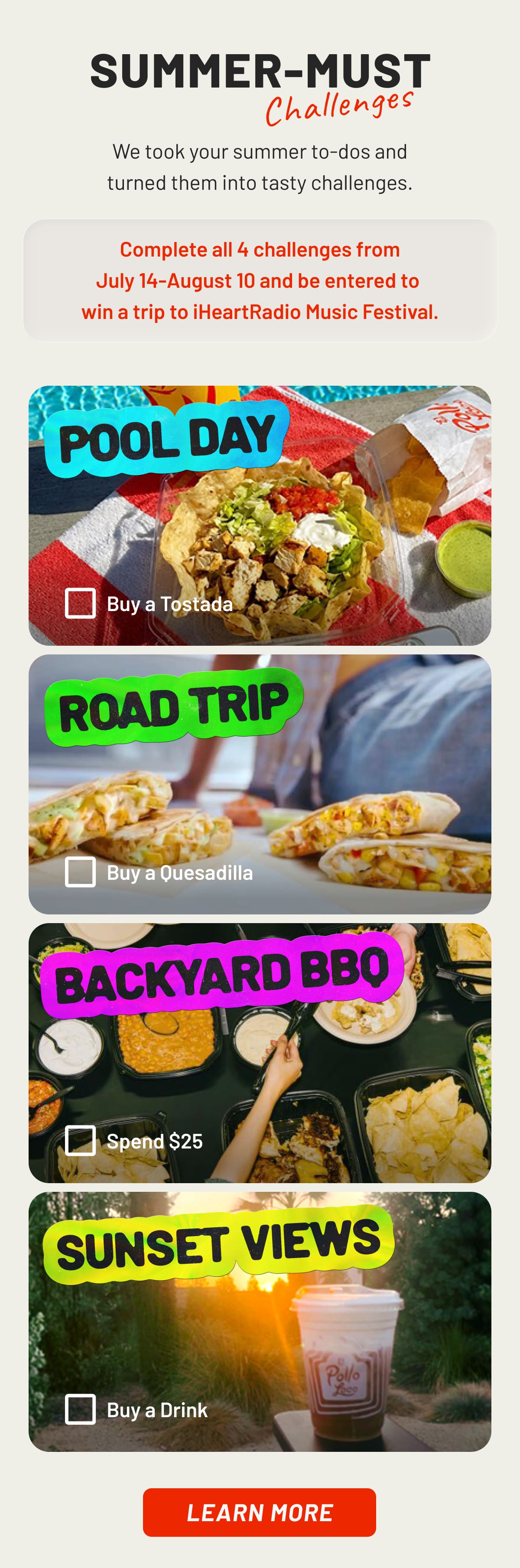 El PolloLoco Summer Challenges
