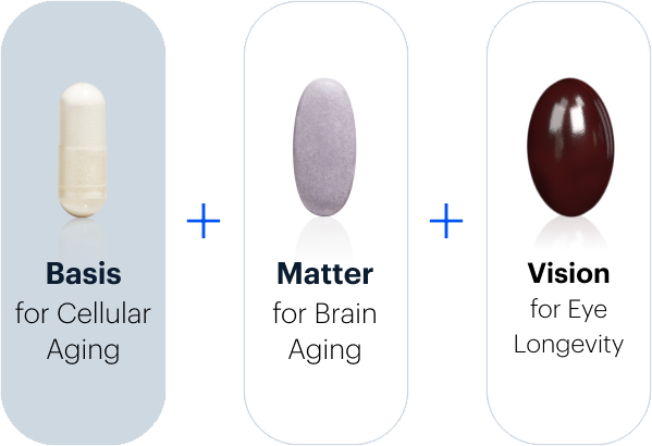 Basis for Cellular Aging + Matter for Brain Aging + Vision for Eye Longetivity