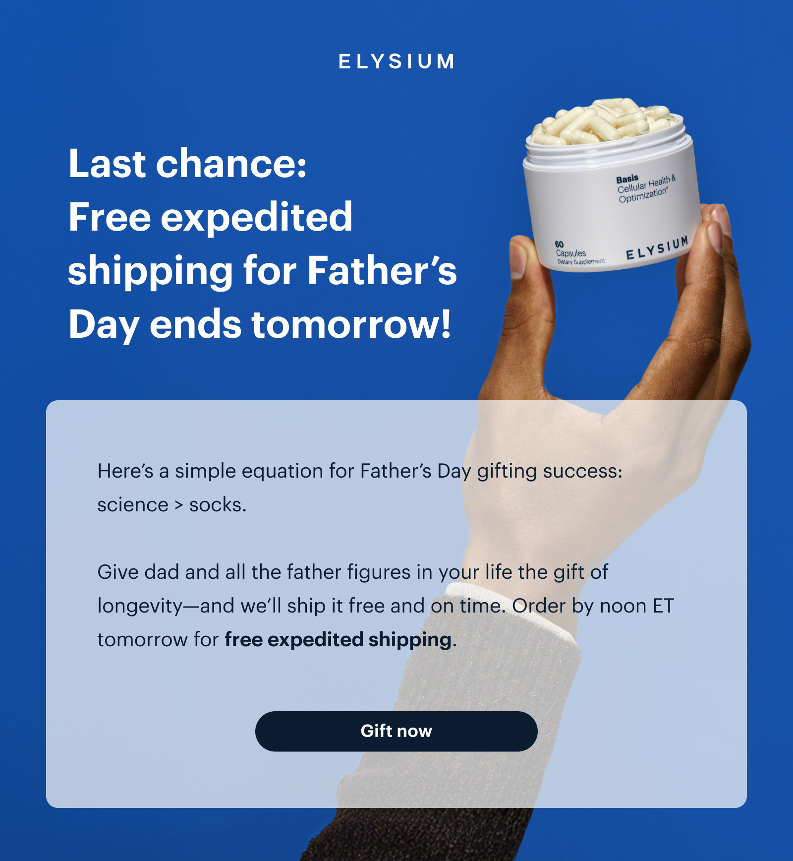 ELYSIUM | Last chance: Free expedited shipping for Father’s Day ends tomorrow! | Gift now