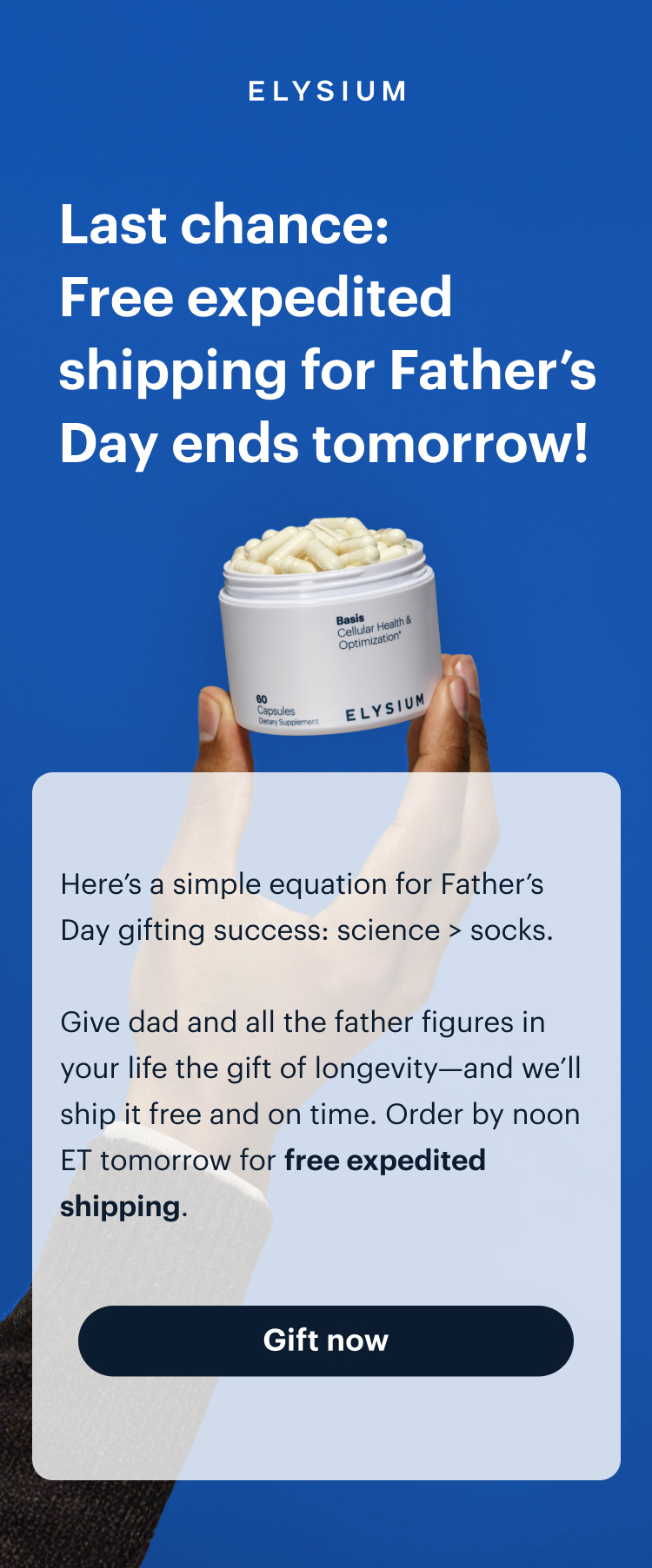 ELYSIUM | Last chance: Free expedited shipping for Father’s Day ends tomorrow! | Gift now