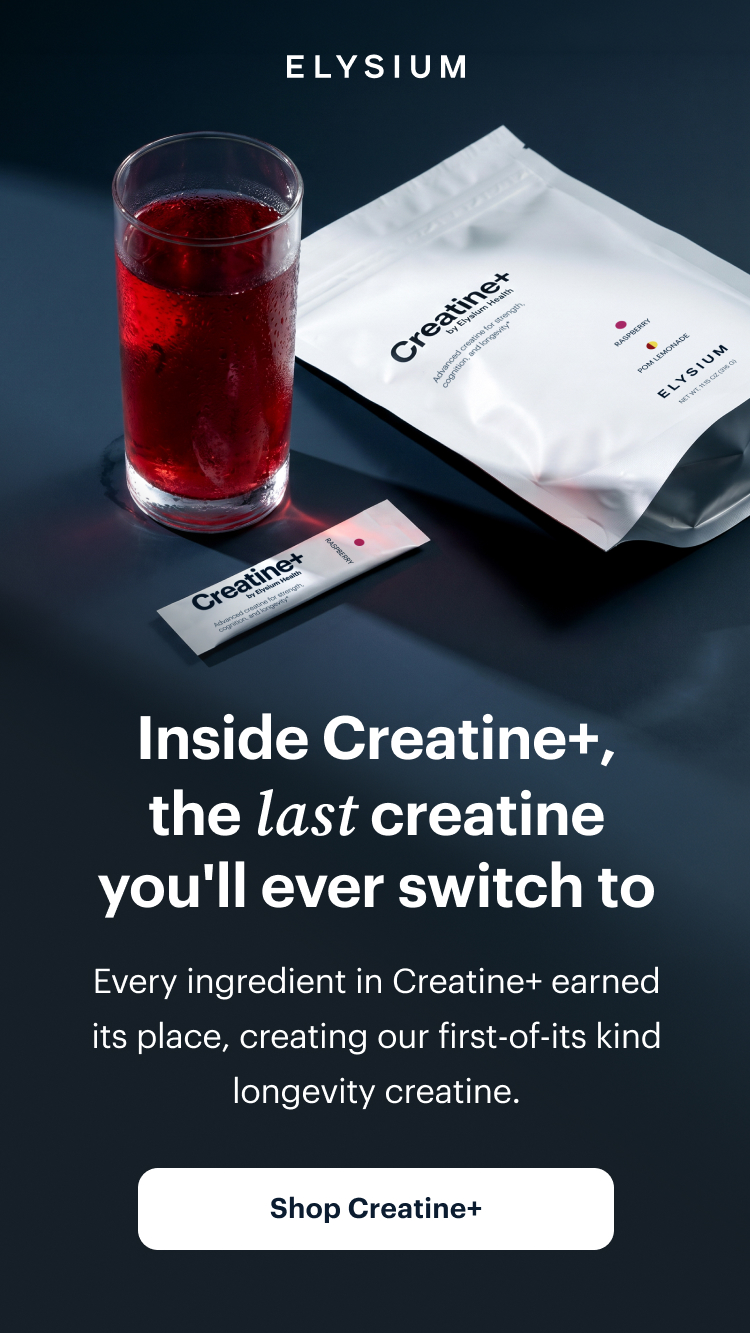 Elysium | Inside Creatine+, the last creatine you'll ever switch to | Every ingredient in Creatine+ earned its place, creating our first-of-its kind longevity creatine. | Shop Creatine+
