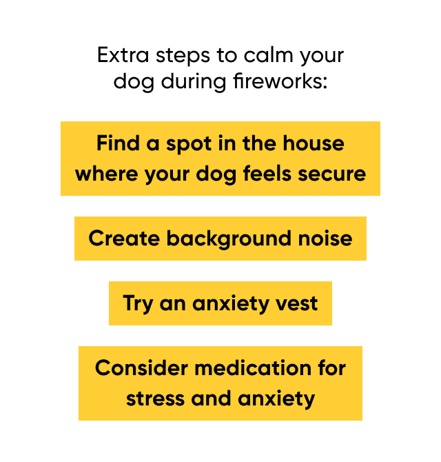 Extra steps to calm your dog during fireworks