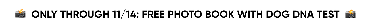 Only available through 11/14: Free Photo Book with Dog DNA Test