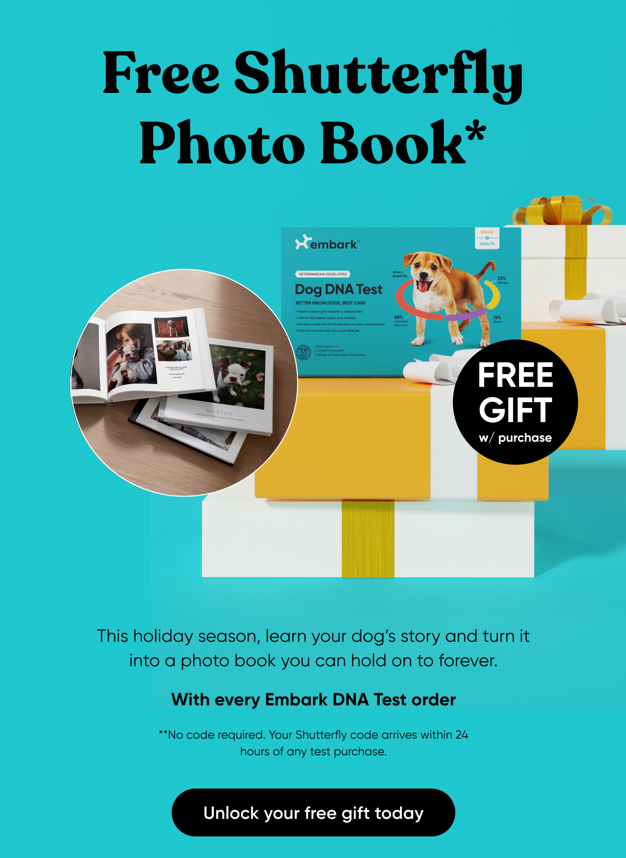Free Shutterfly Photo Book with every Embark DNA Test