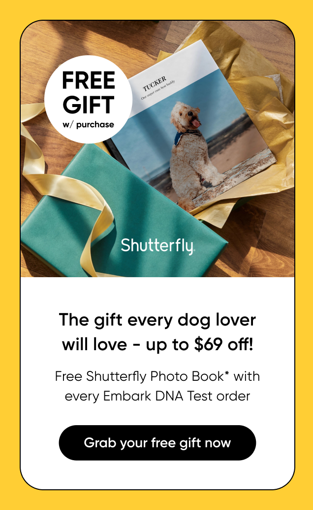 Get a free Shutterfly Photo Book with your purchase of an Embark DNA Test order