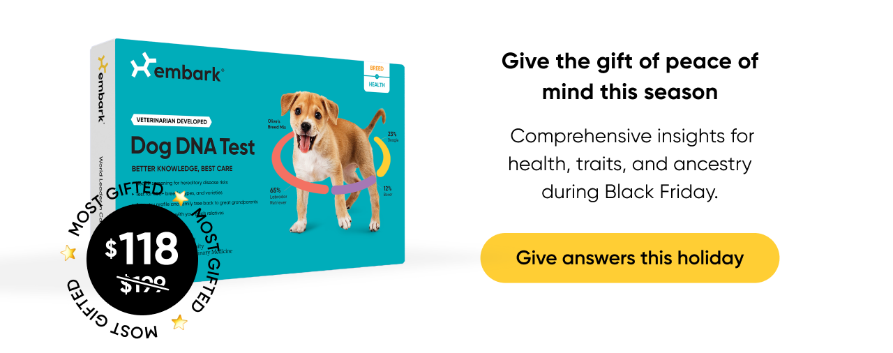 Give answers this holiday. Shop Breed + Health Test