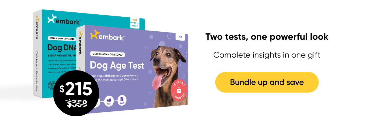 Bundle up and save. Shop Breed + Health and Age Test Bundle