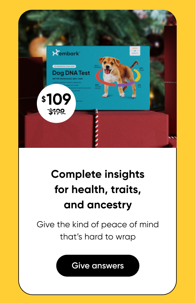 Give answers this holiday. Shop Breed + Health Test