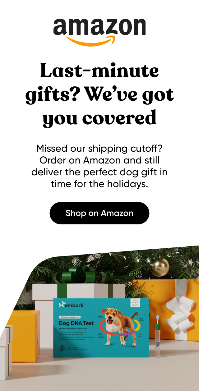 Last minute gifts? We've got you covered. Missed our shipping cutoff? Order on Amazon and still deliver the perfect dog gift in time for the holidays. Shop on Amazon