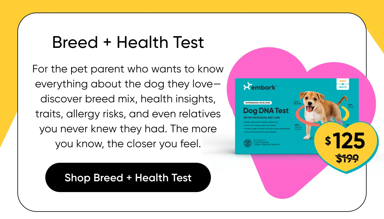 For the pet parent who wants to know everything about the dog they love—discover breed mix, health insights, traits, allergy risks, and even relatives you never knew they had. The more you know, the closer you feel. Shop Breed + Health Test