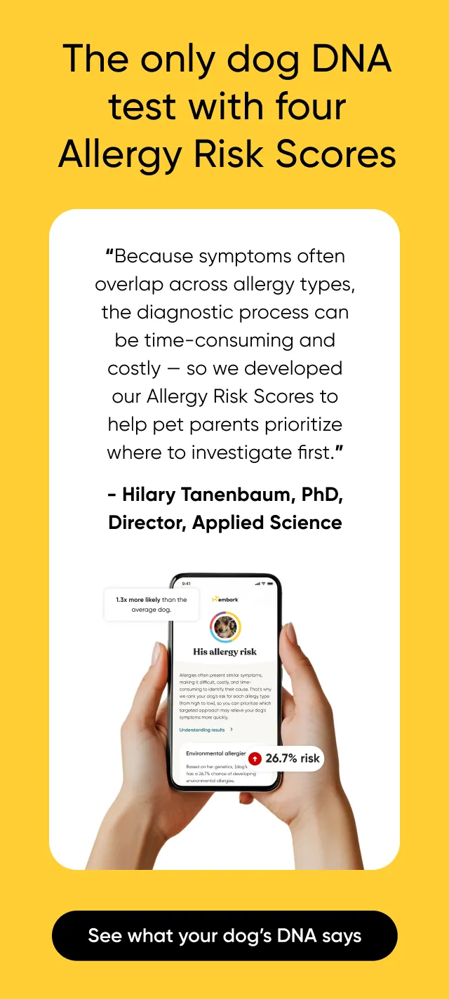 The only dog DNA test with four Allergy Risk Scores. 