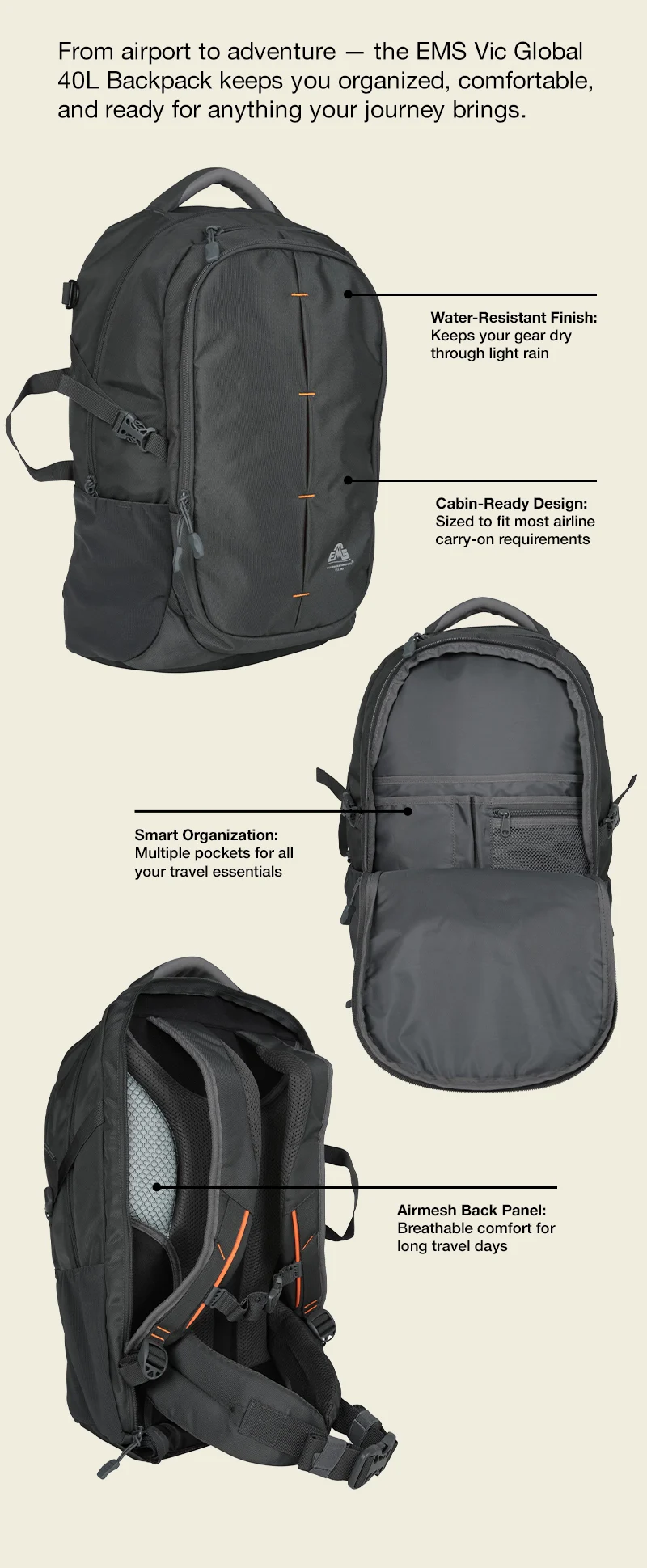 EMS Vic Global 40L Backpack