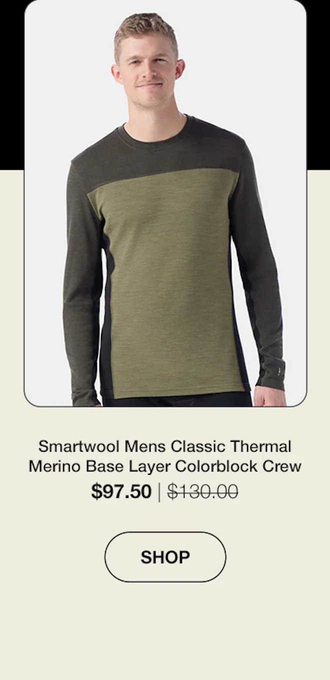 Smartwool Mens Classic Thermal Merino Base Layer Colorblock Crew