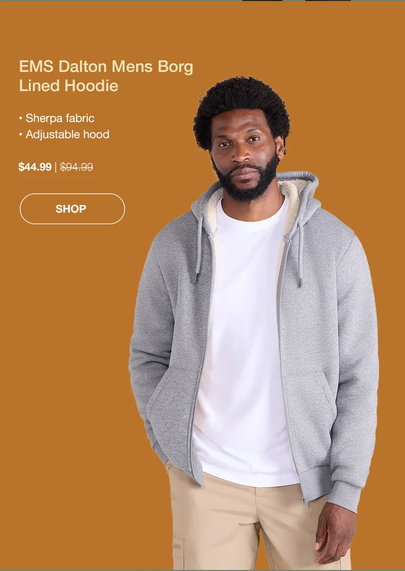 EMS Dalton Mens Borg Lined Hoodie