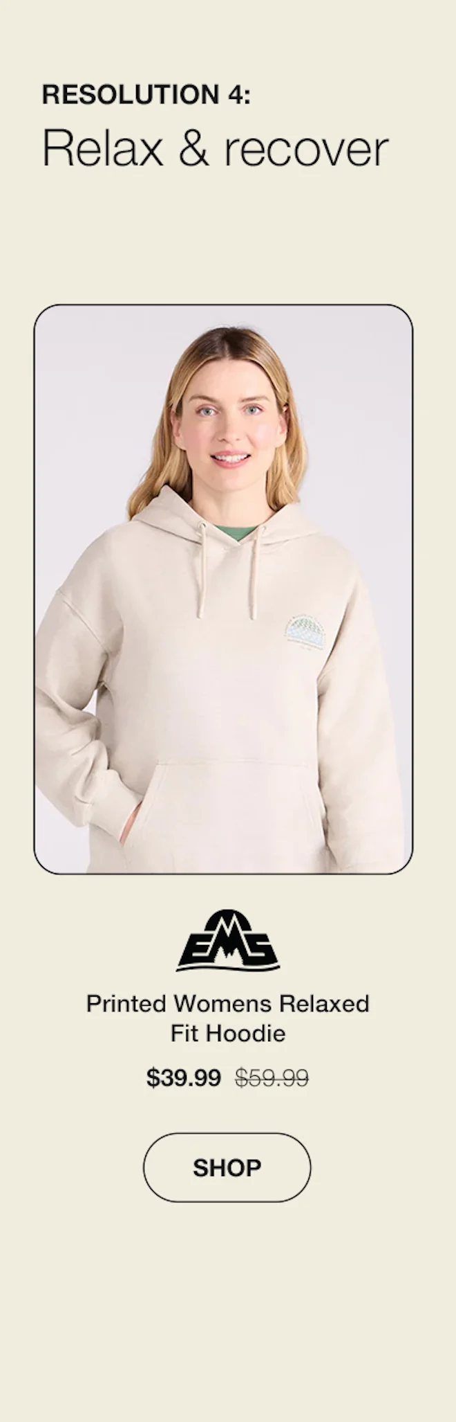 EMS Printed Womens Relaxed Fit Hoodie