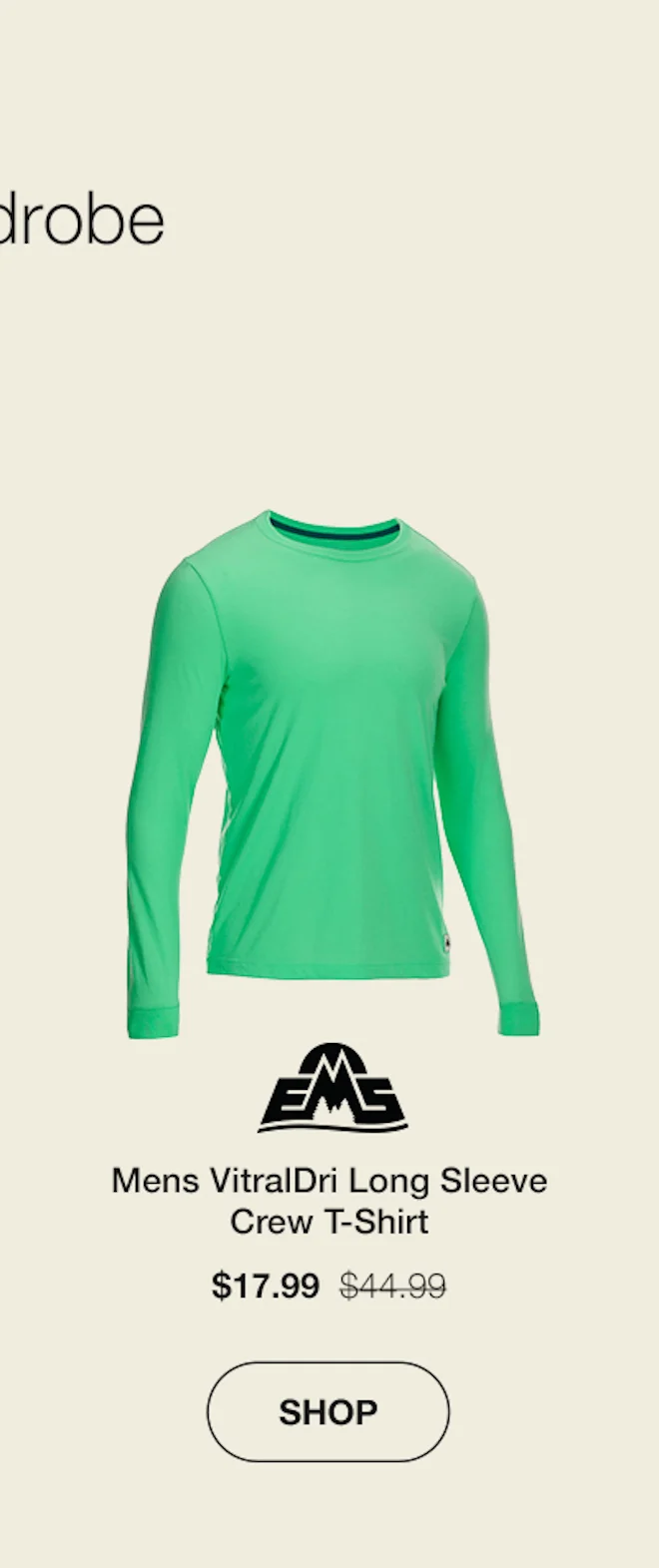 EMS Mens VitralDri Long Sleeve Crew T-Shirt