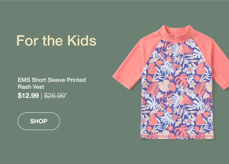 EMS Short Sleeve Kids Printed Rash Vest