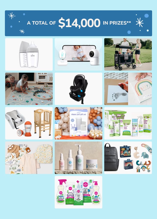 Bundle of Joy Sweepstakes. A Total of $14,000 in prizes. Enter now.