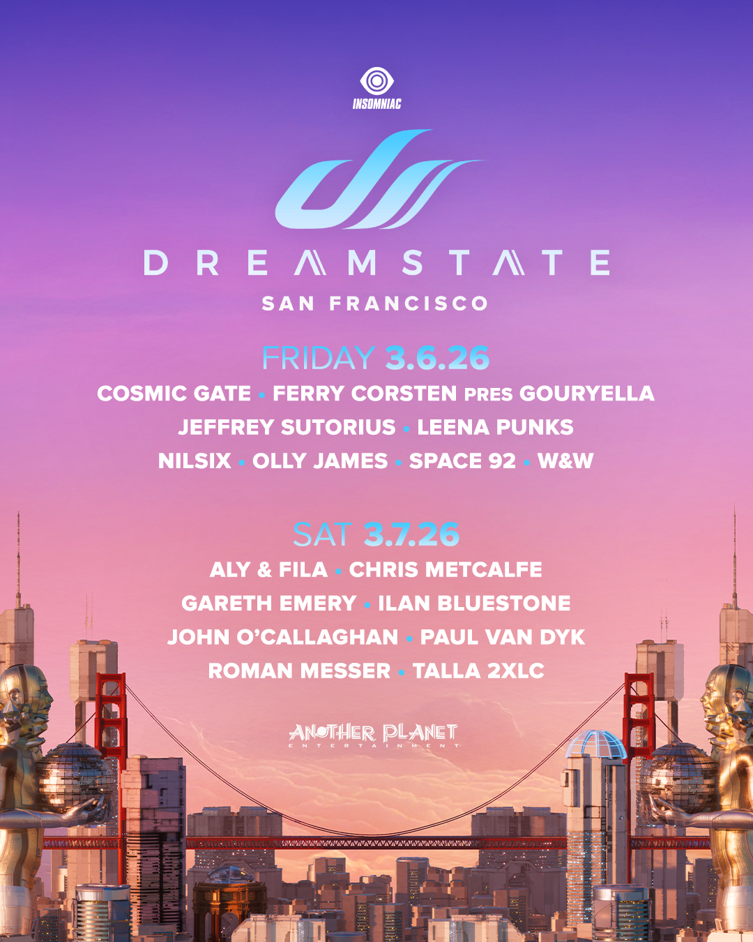 Dreamstate San Francisco 2026 Lineup