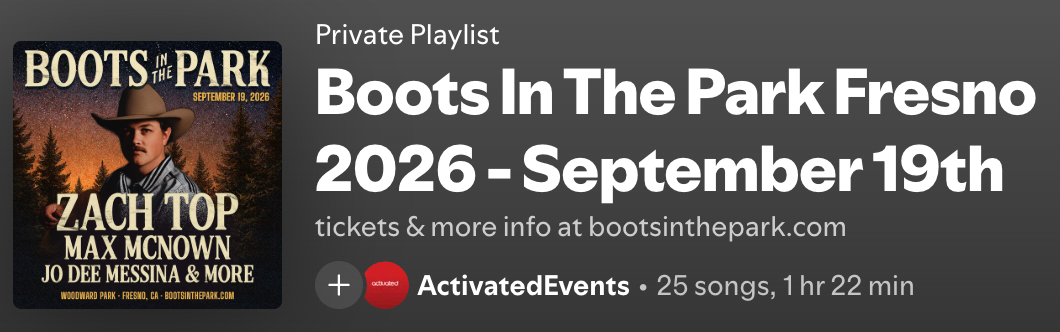 BITP Fresno 9.19 official playlist