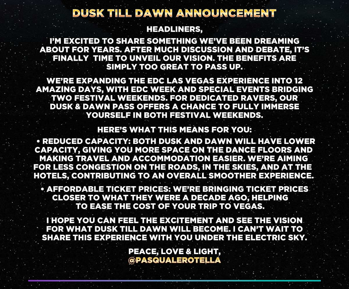 Dusk Till Dawn Announcement
