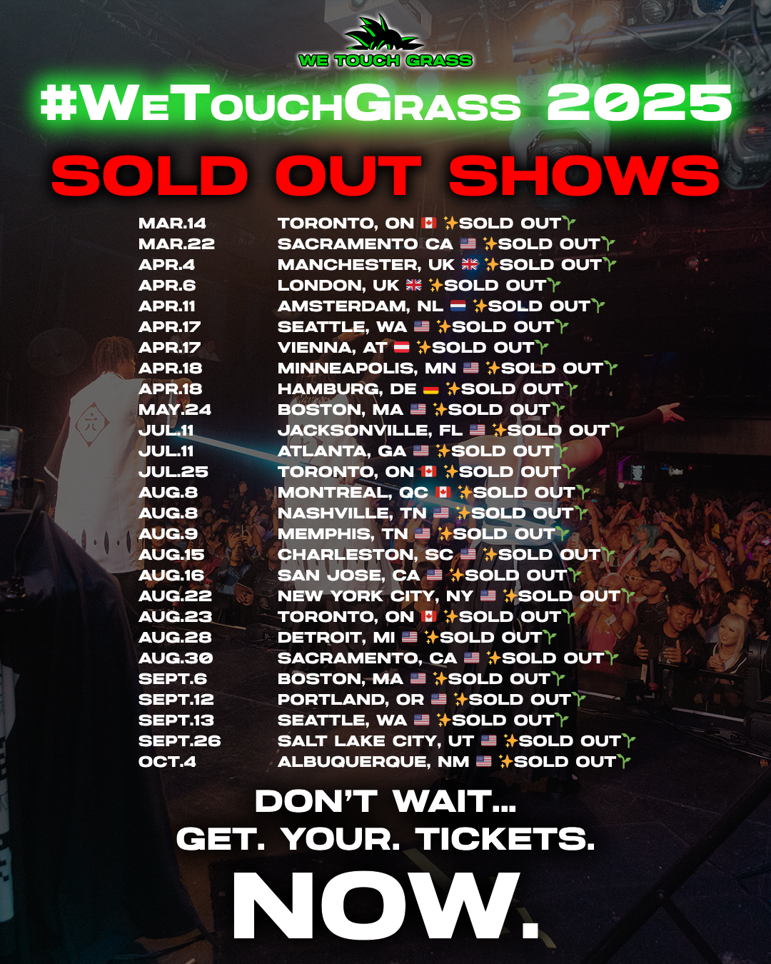 2025 Tour Schedule updated