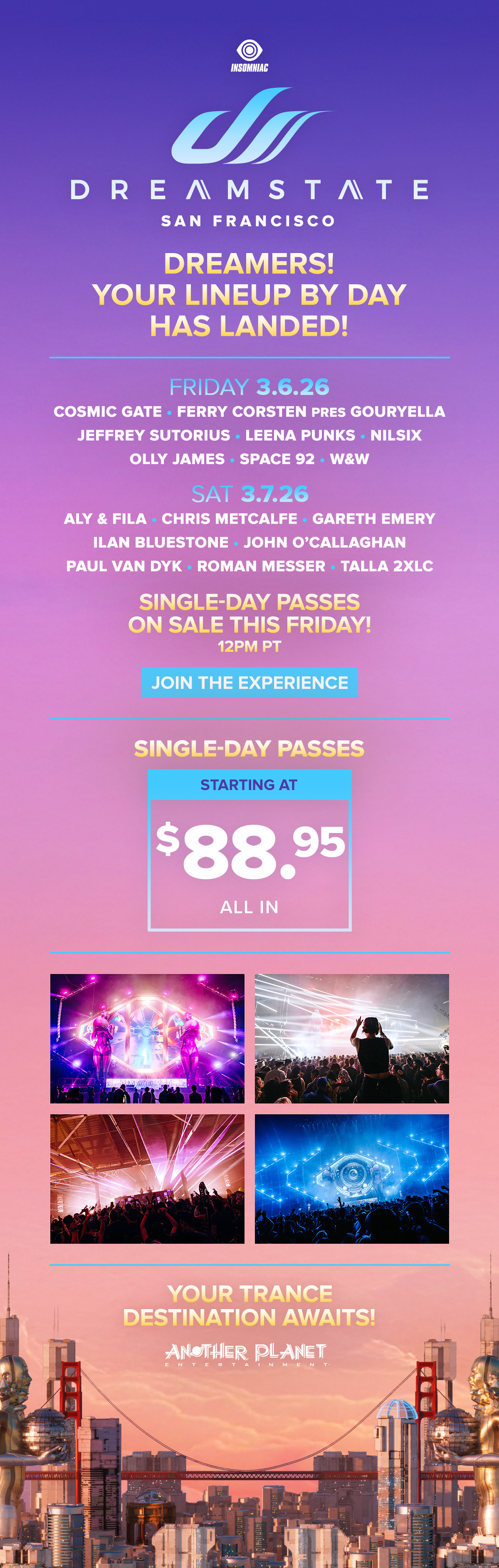 Dreamstate San Francisco 2026 Lineup