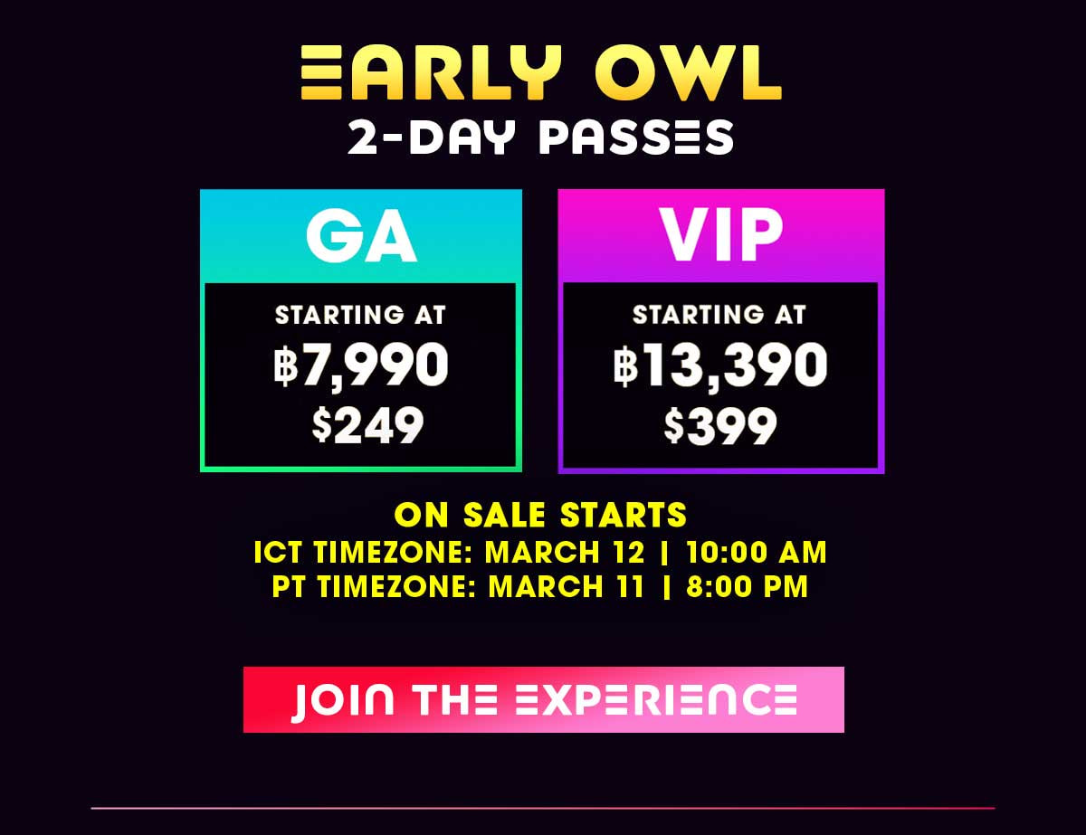 Early Owl 2-Day Passes