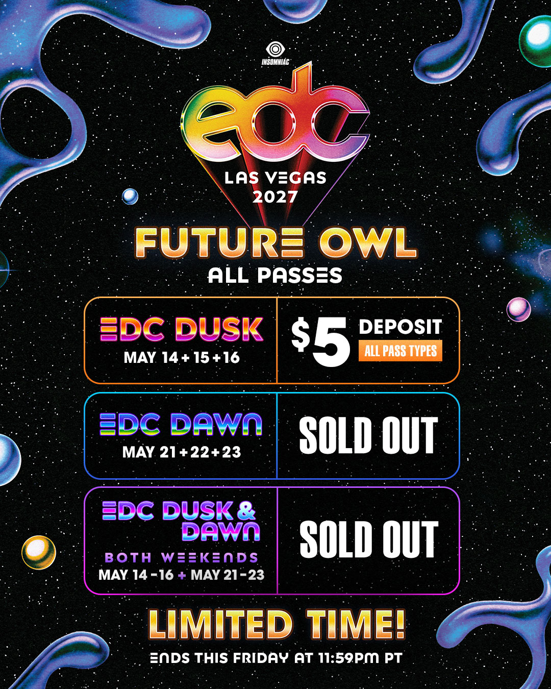 EDC Las Vegas Limited Time for $5 Deposits